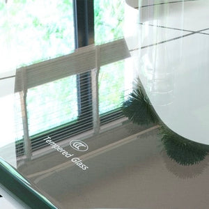 Glass top comes with "Tempered Glass" mark. If you do not wish to have the mark, please inform while placing order.