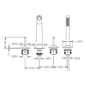 Silas Deck-mounted Bathtub Mixer Faucet