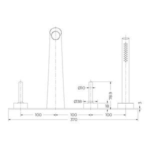 Silas One Deck-Mounted Bathtub Mixer Faucet
