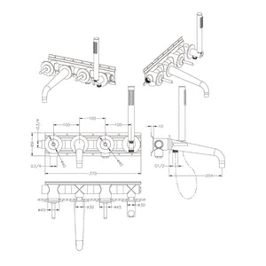 Silas Wall-Mounted Bathtub Mixer Faucet